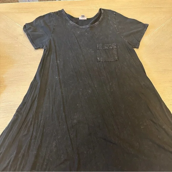 LuLaRoe | Dresses | Lularoe Black Acidwash Casual Carly Midi Dress |  Poshmark